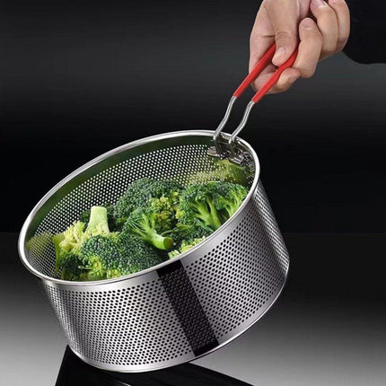 18cm Stainless Steel Frying Basket Oil Drain Basket Deep Frying Net for Cooking