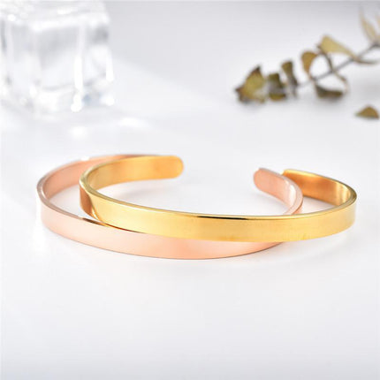 6MM Cuff Bracelet Stainless Steel Twisted Open Bangle Bracelet Men Women Jewlery - Aimall