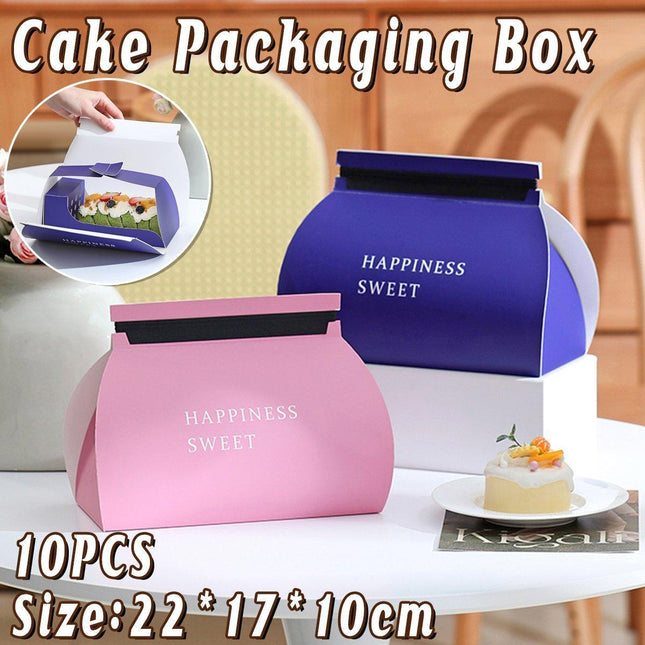10pcs Pastry Box Mousse Layer Cake Roll Towel Roll Packaging Box Bakery Supplies