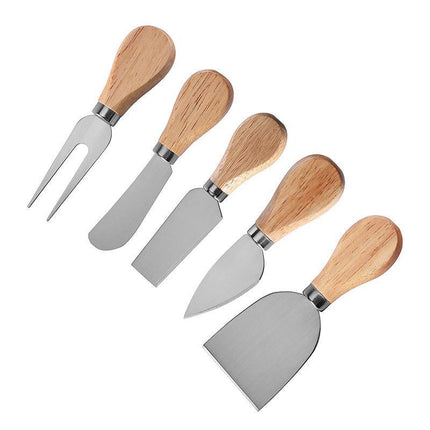 6Pcs Stainless Steel Cheese Knife Set Cheese Tools for Cutting Slicing Serving