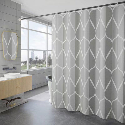 Waterproof Fabric Shower Curtain Simple Bathroom Curtain No Drill Bath Screen