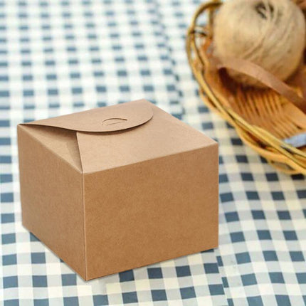 100x Kraft Paper  Party Wedding Favour  Bomboniere Candy Boxes 9*9 12*12cm Aimall