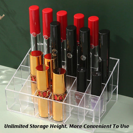 3pcs Transparent Lipstick Organizer Cosmetic Holder Storage Box for Makeup