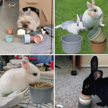 8Pcs Interactive Bunny Nesting Cups Set for Small Animals Enrichment Play Toys