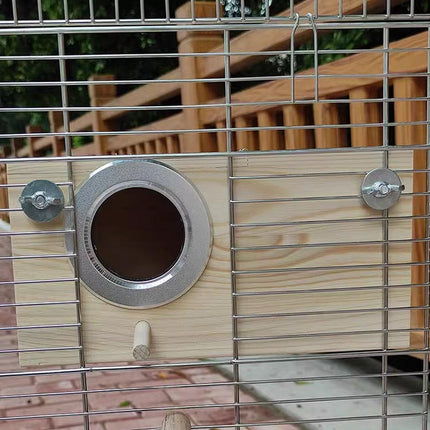 Wooden Nest Bird Breeding Box Parakeet Parrot Cockatiel Cage Nesting House S M L - Aimall