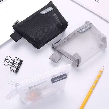 Mini Mesh Zipper Bags Storage Pouch Coin Purse ID Credit Card Holder Organizer - Aimall