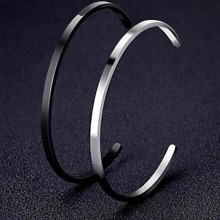 6MM Cuff Bracelet Stainless Steel Twisted Open Bangle Bracelet Men Women Jewlery - Aimall