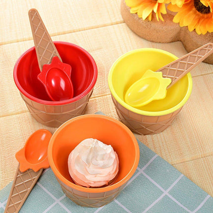 7Pc Set Colourful Ice Cream Cups and Bowls with Spoons Dessert Gift Set