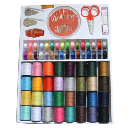 64Rolls Sewing Machine Line thread Spool Set Bobbin Cotton Reel Needle Tape Kit - Aimall