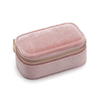 Velvet Mini Travel Jewelry Storage Box Portable Organizer Ring Earring Holder