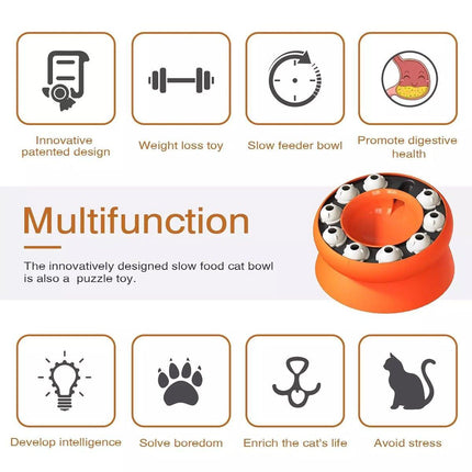 Pet Slow Feeder Interactive Cat Dog Food Dispenser Puzzle Toy for Healthy Eating