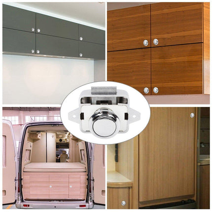 5PCS Cabinet Door Lock Push Button Latch Small Hanger Lock for Camper Caravan