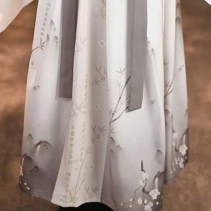 Hanfu Ink Print Dress Traditional Chinese Style Costume for Festivals or Performances