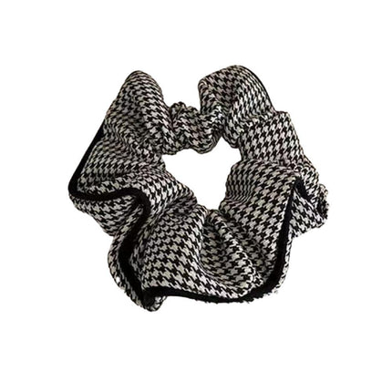 Women Large Scrunchies Plaid Hair Bands Elastic Hair Tie Rope Ring Ponytail Gift - Aimall