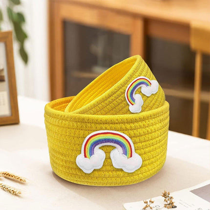 2PCS Handmade Storage Basket Desktop Organizer Placement Basket for Miscellaneou