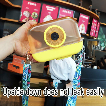 Plastic Camera Straw Mug Backpack Leak Proof Outdoor Travel Mug Hiking Camping