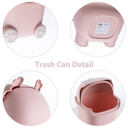 Mini Monster Trash Can Desktop Flip Top Garbage Bin Small Plastic Waste Basket