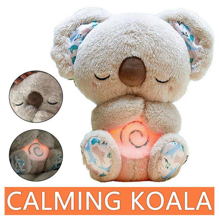 Luminous Sleeping Koala Plush Toy with Music for Early Learning and Soothing