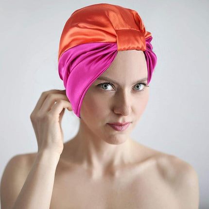 Imitated Silk Sleeping Cap Sleep Hat Womens Night Hair Styling Care Bonnet Wrap - Aimall