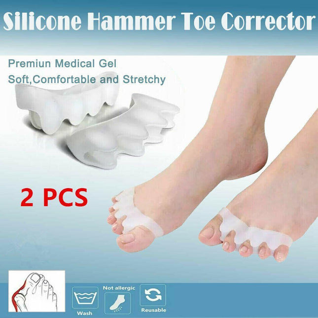 2Xsilicone Gel Bunion Corrector Toe Separator Spreader Pain Relief Hallux Valgus - Aimall