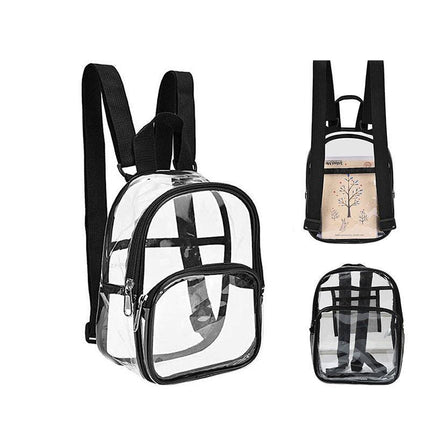 Transparent Backpack Bag Clear PVC Travel Shoulder Bag School Bag Strap Book Bag - Aimall