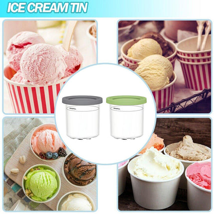 1 or 2 Pieces Ice Cream Tin Container Storage Box for Ice Cream Making Home