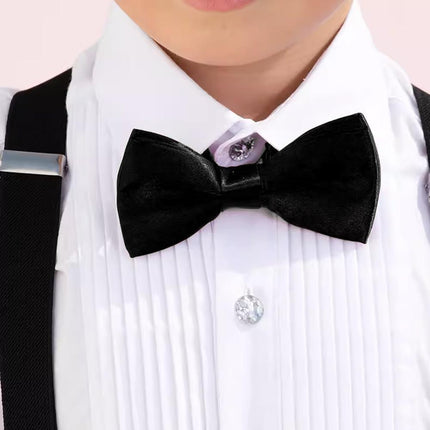 Solid Color Glossy Double-layer Children's Bow Tie Two-color Baby Korean Style Small - Aimall