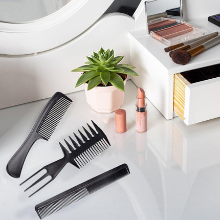 10PCS Hair Styling Cutting Comb Set Plastic Pointed Tail Comb with Steel Needle