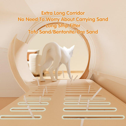 Plastic Fully Enclosed Cat Litter Box with Drawer Odor Control Litter Pan Cats