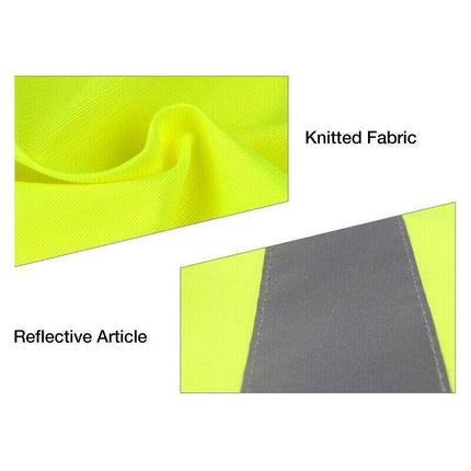 Safety Vest Reflective Tape Yellow Day Workware Night High Visibility - Aimall