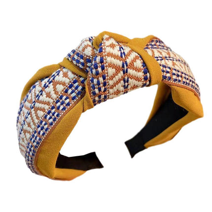 Women Lady Retro Boho Embroidery Cotton Wide Hair Headband Head Wrap Band hoop - Aimall