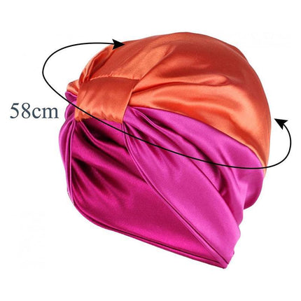 Imitated Silk Sleeping Cap Sleep Hat Womens Night Hair Styling Care Bonnet Wrap - Aimall