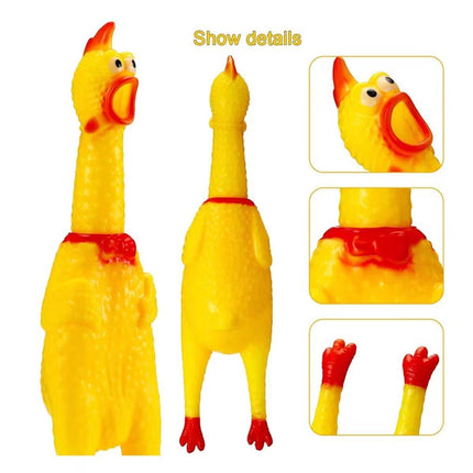 3PCS Squeaky Screaming Chicken Dog Toy Set Rubber Chew Toys for Pets in 3 Sizes
