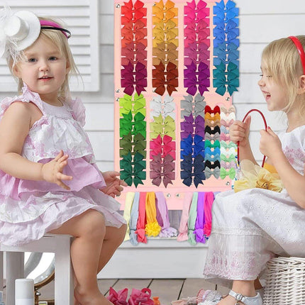 2PCS Pink Hair Accessories Holder Wall Rack for Hairbands Hairpins and Jewelry Storage