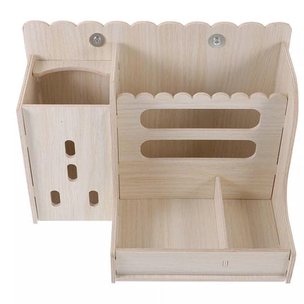 Wooden Feeder Stand Rabbit Guinea Chinchilla Food Basin Multi-Function Kettle