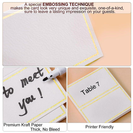 200pcs Guest Seat Name Card Writable Table Message Card Wedding Party Place Card