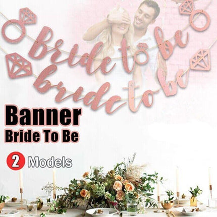 Bride To Be Rose Gold Banner Diamond Wedding Bridal Shower Hens Party Decoration - Aimall