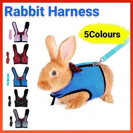 Rabbit Vest Harness Leash Lead Small Animal Pet Mesh Hamster Bunny Traction Rope S - Aimall