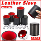 6pcs Leather Sieve Cups Dice Cups Set Colorful Cups for Board Game Players