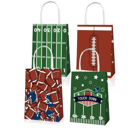 Rugby Themed Kraft Paper Tote Bags Durable 150g Kraft Paper for Sports Fans