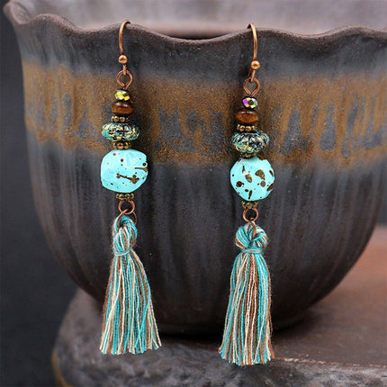 Vintage Tassel Earrings for Women Long Ethnic Style Dangle Fashion Jewellery
