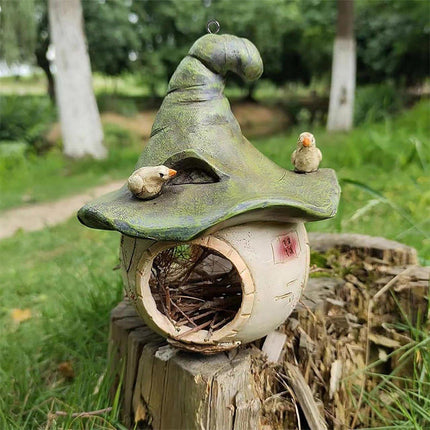 Cartoon Hanging Birdhouse Cozy Nest Resin Garden Outdoor Tree Patio Decor