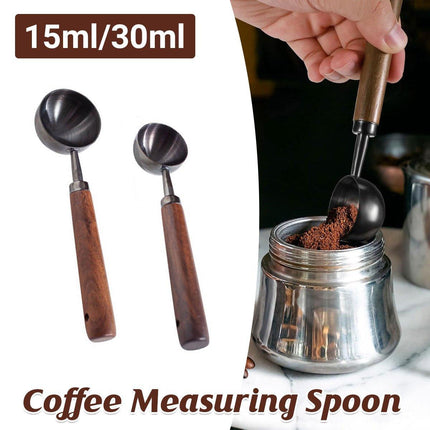 2pcs Walnut Coffee Measuring Spoon Long Handle Baking Milk Powder Spoon Set