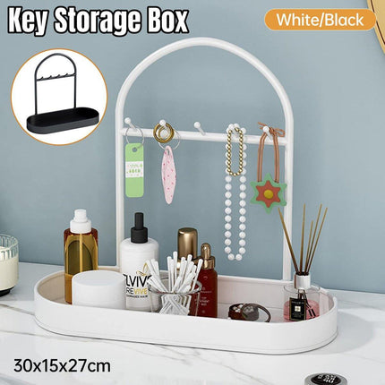 Versatile Entryway Storage Rack Waterproof Metal Key Holder Decorative Desktop