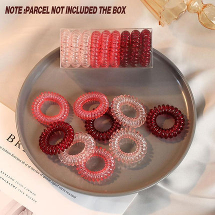 Women Telephone Wire Rubber Bands Stretchy Non-mark Coil Ropes Solid Hair Ties