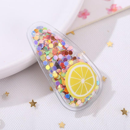 2PCS Cartoon Fruit Sequins Girl Hair Clips Baby Transparent Kids Birthday Party - Aimall