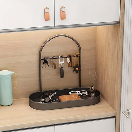 Versatile Entryway Storage Rack Waterproof Metal Key Holder Decorative Desktop