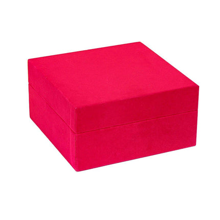 Solid Colour Velvet Jewelry Box Wooden Square Gift Packing Case Velvet Organizer