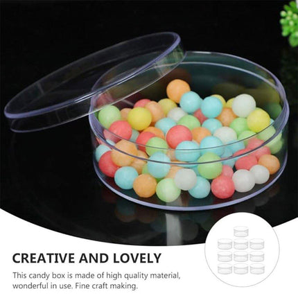 10pcs Clear Round Gift Boxes Plastic Candy Storage Containers for Party Favors