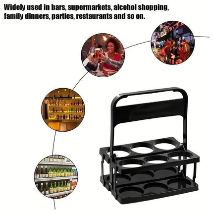 Portable Foldable Plastic Beer Carrier Basket Drinks Storage Tote Stand Holder